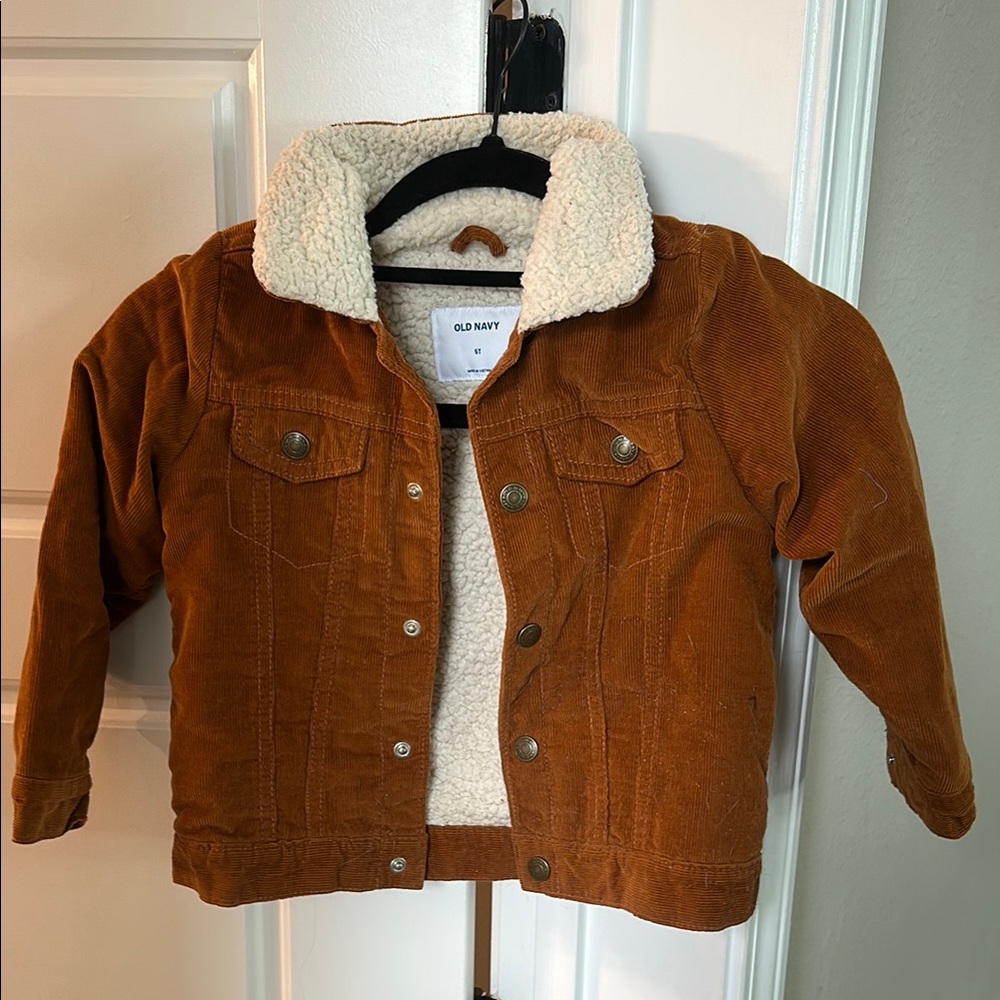 Old Navy Kids Corduroy Jacket - Tan with Cream Fleece